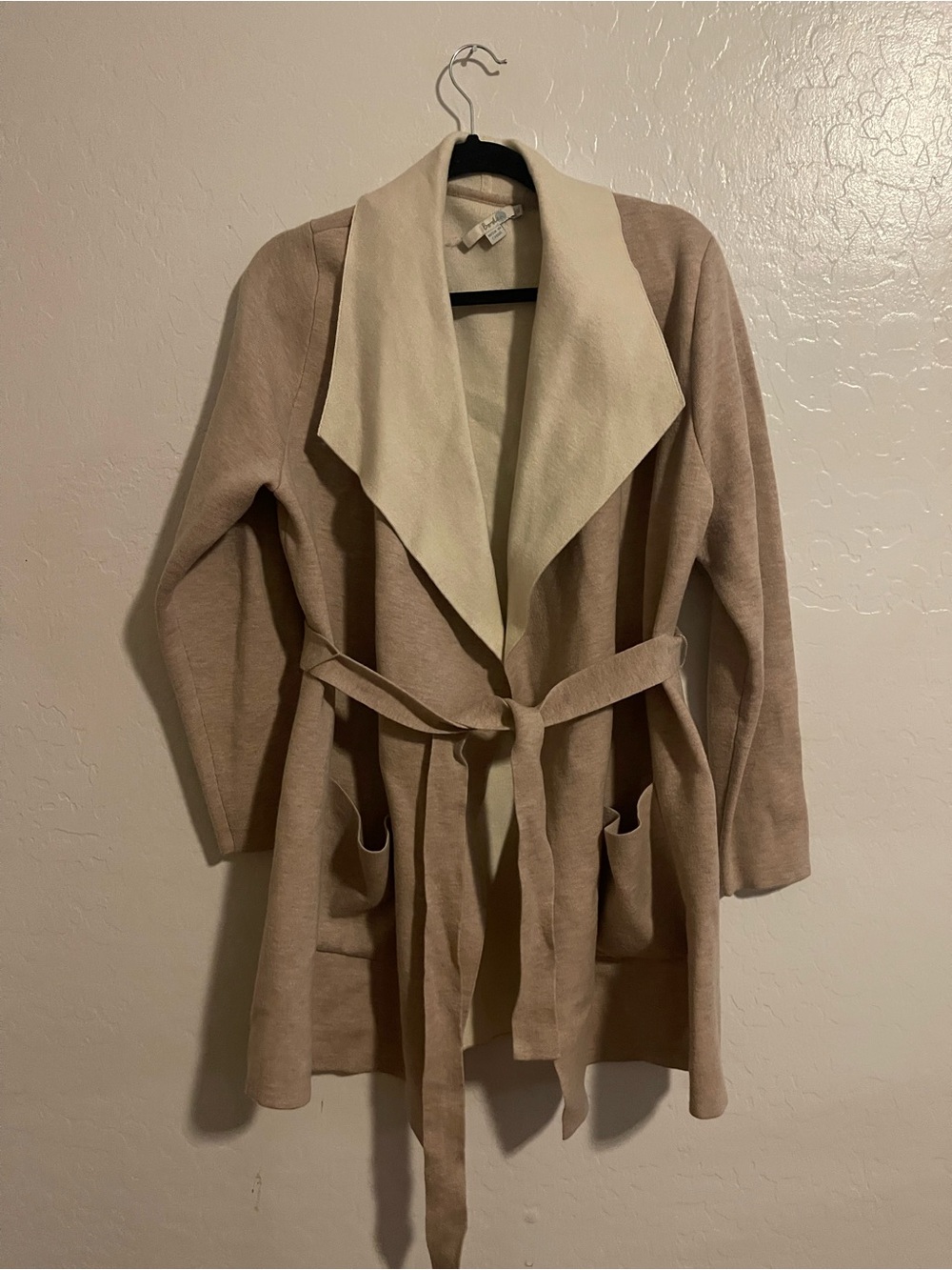 Boden Cream Knit Cardigan with Contrast Collar